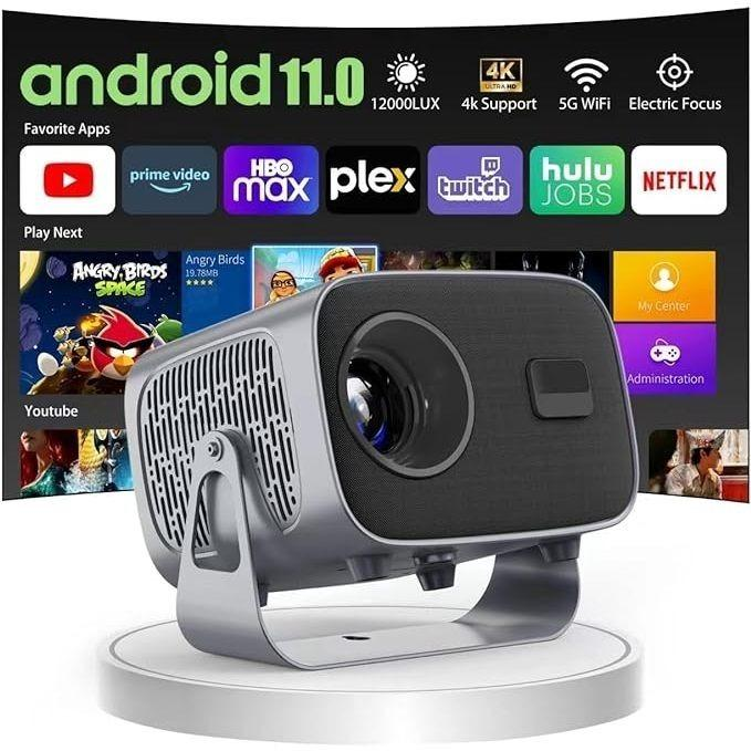 Mini 4K Projector 360° Rotation Portable Android Ultra HD 1080P Home Theater Projector Audio Hdmi Phone Screen Automatic Usb Wireless Connection Home Cinema