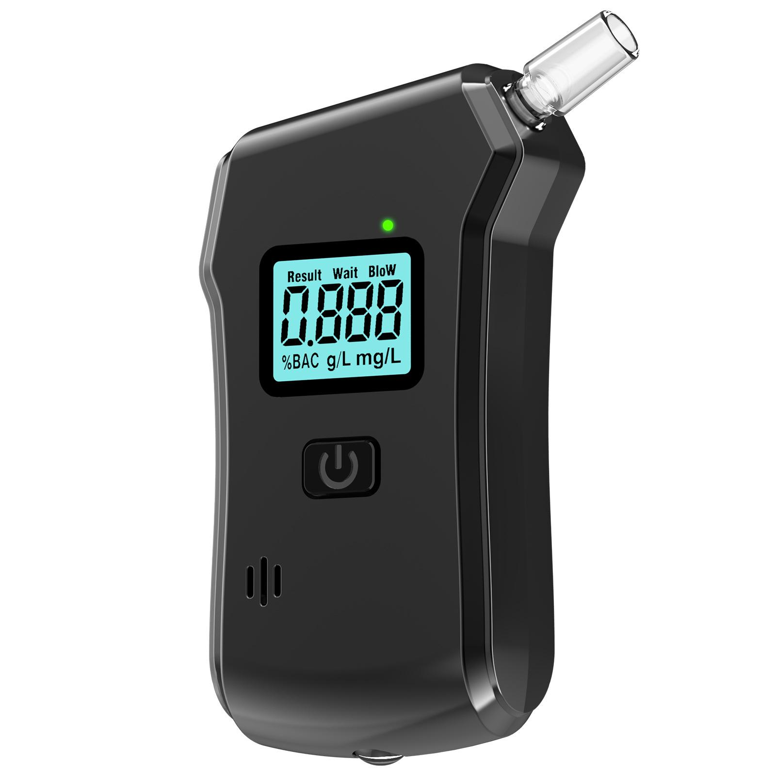 Alcohol Tester, Police Accurate Alcohol Meter with 5 Mouthpieces, Professional Breathalyser with Digital LCD Display for Use at Home or at Parties