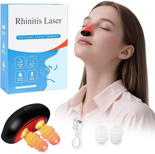 Red Light Nasal Therapy Device, Infrared Rhinitis Device, Nose Soothing Device, Relief of Rhinitis Symptoms for Nasal Congestion, Nasal Congestion, Nasal Itch, Sinusitis (Black 1)