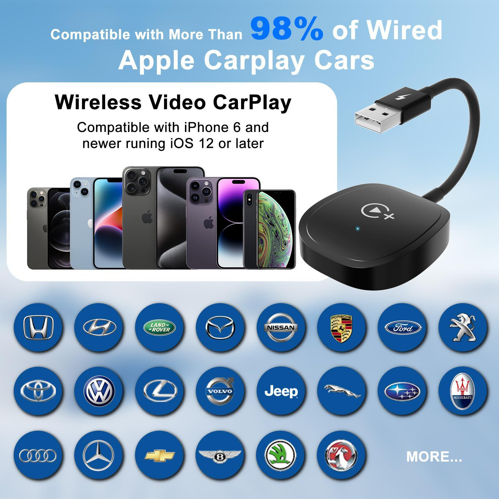Wireless CarPlay Adapter for iOS – Stream Videos in Your Car (YouTube/Netflix)